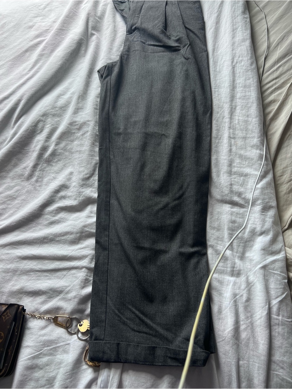 commense Timeless Work-to-Weekend Style Tailored Pleated grey Belted Pants